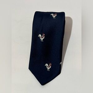 Vintage Blue Necktie By Damon Rooster 100% Imported Textured Polyester 55”